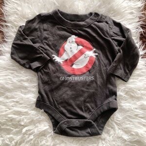Baby Gap Ghostbusters Movie Logo Dark Gray Onesie 3-6 Months
